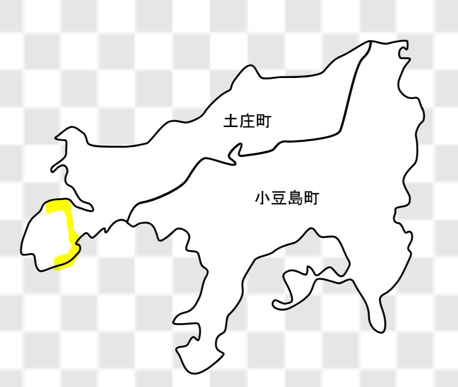 小豆島のシンプルな地図