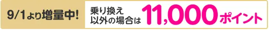 従業員紹介キャンペーンの増量告知。新規は11,000ポイントへ、乗り換え以外が対象のピンクの告知用リボン画像
