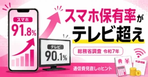 スマホ保有率がテレビを上回った総務省調査と通信費見直し解説